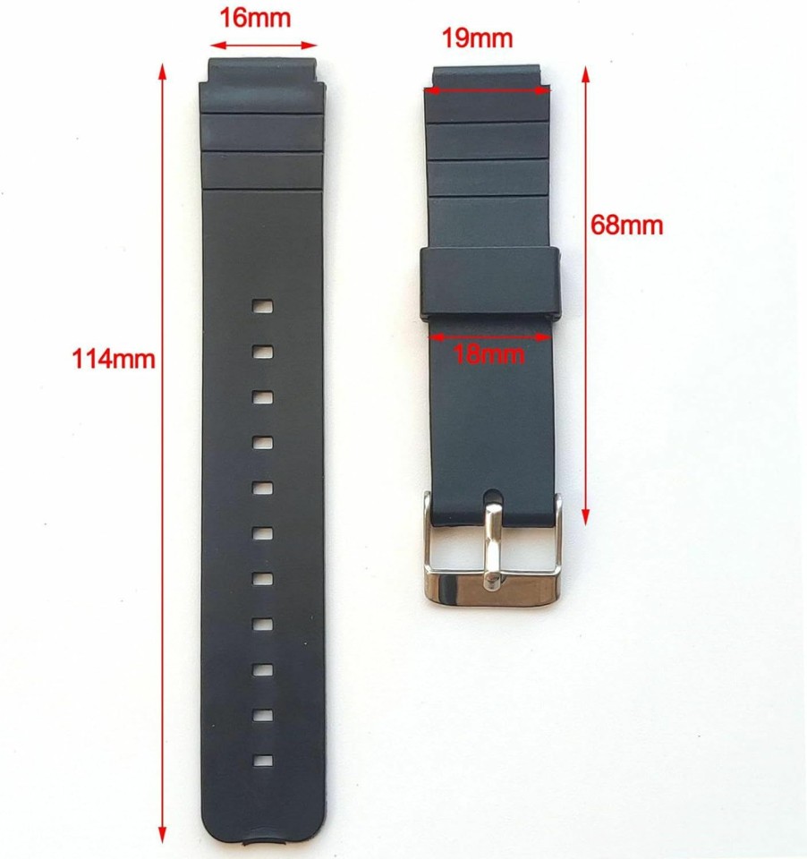 New Rihahisy Waterproof Silicone Rubber Watch Strap Watch Band (16Mm) For Casio Mq-24/Mq-58/104/76/71/98