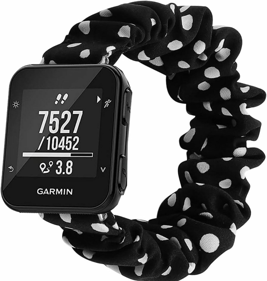 Wholesale Capricoorn Capricoorn Compatible With Garmin Forerunner 35 Scrunchie Cute Print Elastic Watch Bands Women Bracelet Strap,Replacement Bands Soft Elastic Sport Cuff Accessories Wrist, Black, Small