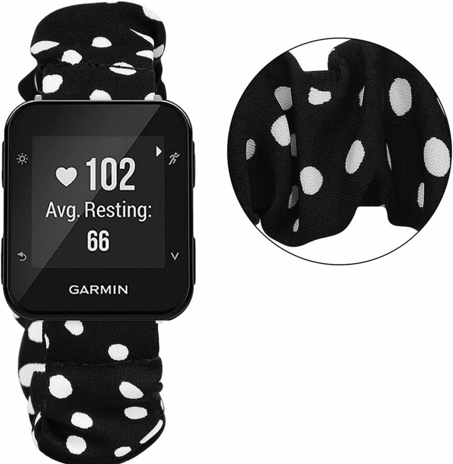 Wholesale Capricoorn Capricoorn Compatible With Garmin Forerunner 35 Scrunchie Cute Print Elastic Watch Bands Women Bracelet Strap,Replacement Bands Soft Elastic Sport Cuff Accessories Wrist, Black, Small