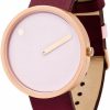 Online Rosendahl Picto 40 Mm/Dusty Rose Pink Dial/Burgundy Red Leather Strap Watch