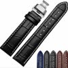 Best Strapseeker Roosevelt Genuine Top Grain Calf Leather Watch Band -Alligator Grain Embossed Leather Replacement Watch Straps-Watch Straps For Men & Women- Black & Brown Watch Straps-Choose Colour-Choose Size