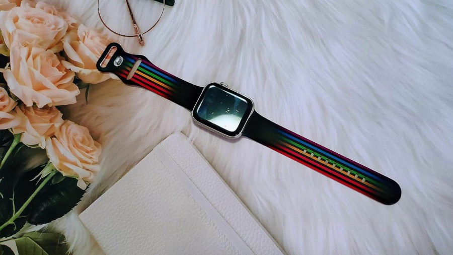 Wholesale WHZMZYQ Lgbt Watch Band Compatible With Apple Watch 38Mm 40Mm 41Mm 42Mm 44Mm 45Mm 49Mm, Rainbow Iwatch Band Silicone Strap Replacement For Wristbands Series 8 7 6 5 4 3 2 1