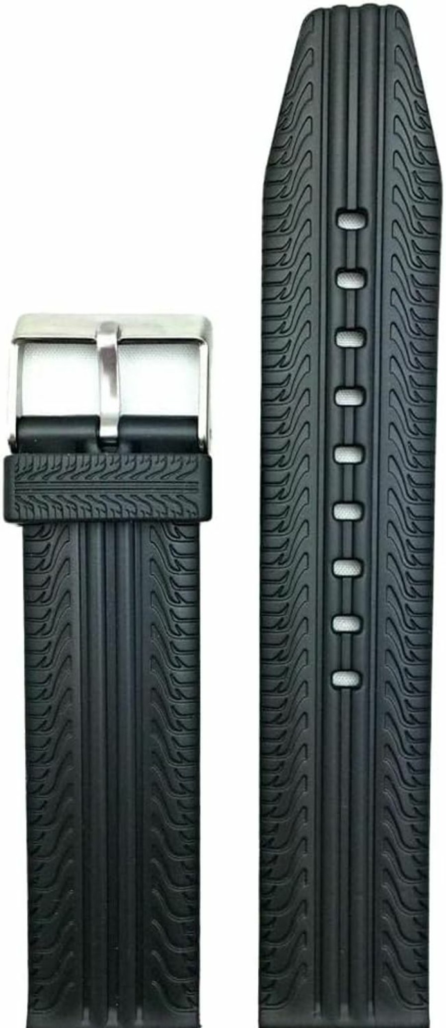 Best NewLife Newlife 22Mm Black Rubber Pvc Material Watch Band | Comfortable And Durable Replacement Wrist Strap That Brings To Any Watch For Men And Women