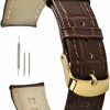 Best topfive Leather Watch Band Alligator Grain Calfskin Replacement Strap Quick Release Watch Bands For Men Women