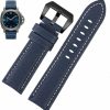 Wholesale Strapseeker Strapseeker Esme Carbon Fibre Embossed Nylon Watch Strap- Wristwatch Band Replacement With Black Brushed Stainless Steel Pre-V Buckle- Watchband For Men & Women- Black Or Blue Nylon Strap, Choice Of White, Non Luminous Blue, & Beige & Luminous Colors- 24Mm Sizes