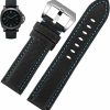 Best Strapseeker Strapseeker Esme Carbon Fibre Embossed Nylon Watch Strap- Wristwatch Band Replacement With Silver Brushed Stainless Steel Pre-V Buckle- Watchband For Men & Women- Black Or Blue Nylon Strap, Choice Of White, Non Luminous Blue, & Beige & Luminous Colors- 24Mm Sizes