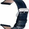 Hot berny Berny Quick Release Watch Bands Alligator Grain Calfskin Replacement Watch Straps Top Genuine Leather Watch Strap Stainless Steel Buckle Bracelet For Men Women - 20Mm 22Mm, Black Navy Blue