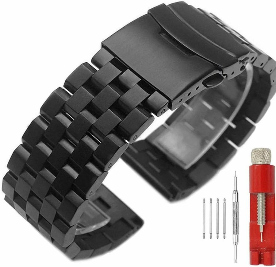 Best SINAIKE 24Mm 22Mm 20Mm 18Mm Metal Watch Band Premium Solid Stainless Steel Watch Bracelet Straps For Men Women Blue/Black/Silver