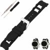 Hot Topuly Topuly Replacement For Invicta Russian Diver 1201 1242 1805 1845 1959 26Mm Black Rubber Silicone Watch Band Strap Wirstband Accessories For Men And Women