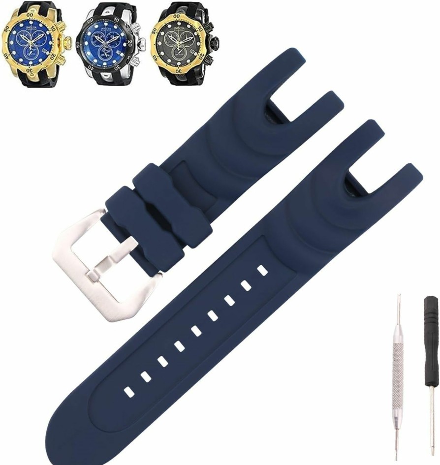 Online MMBAY Mmbay Rubber 26Mm Watch Bands Replacement Fit For Invicta Reserve Collection Venom 5732 1219 6118 6117 6105 6116 6110 14467 16149 18535 Silicone Strap Wirstband For Men And Women Waterproof Bracelet Watch Accessories