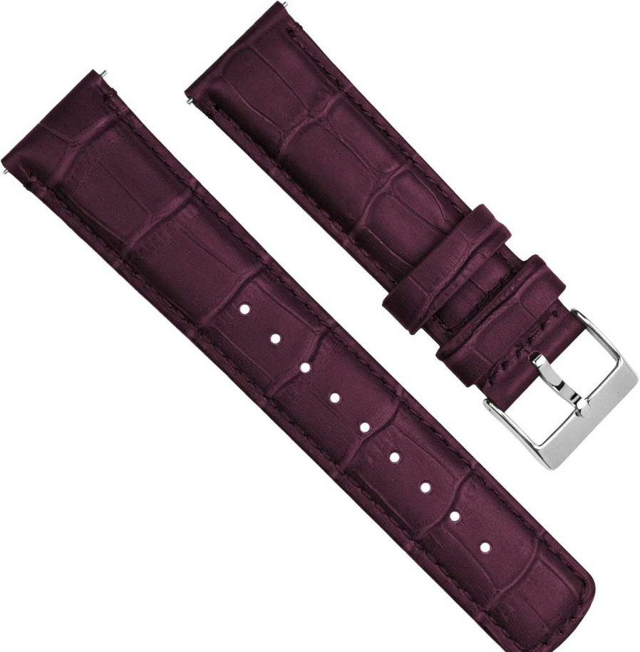 Wholesale BARTON WATCH BANDS Barton Watch Bands 14Mm Merlot - Alligator Grain - Quick Release Leather Watch Bands