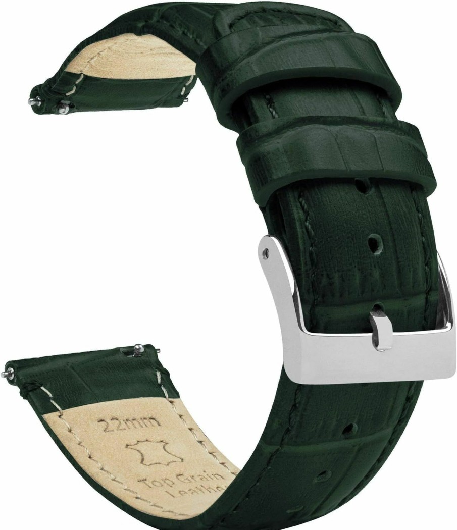 Best BARTON WATCH BANDS 15Mm Forest Green - Barton Alligator Grain - Quick Release Leather Watch Bands