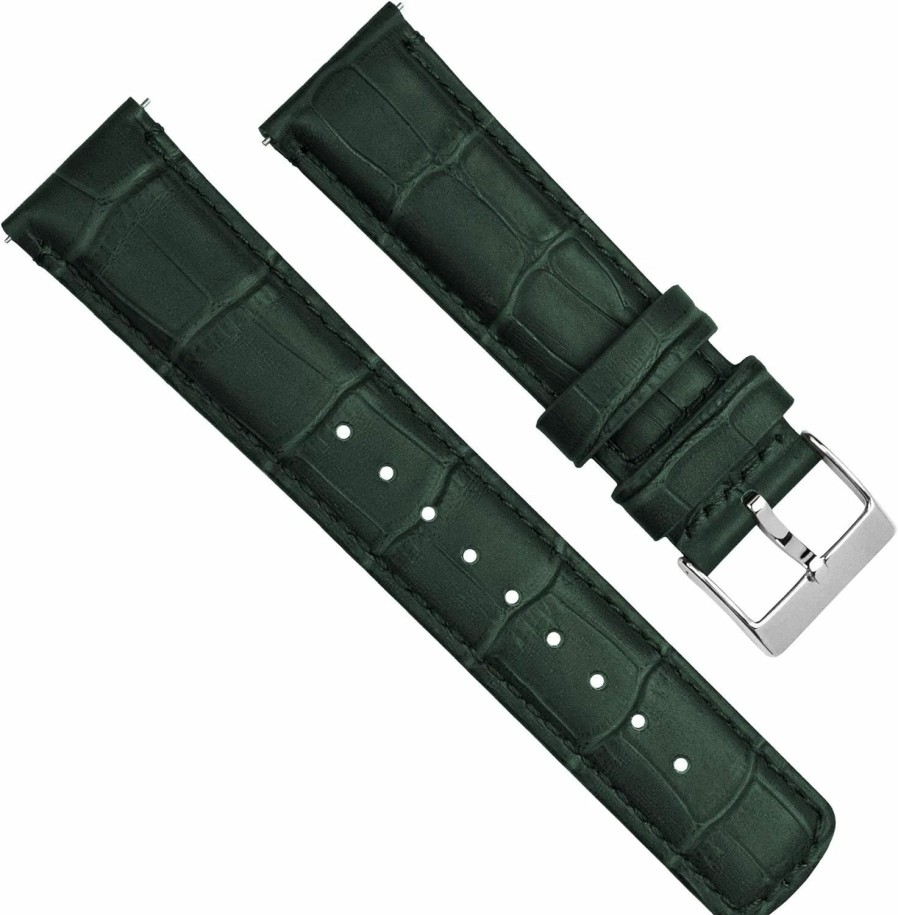 Best BARTON WATCH BANDS 15Mm Forest Green - Barton Alligator Grain - Quick Release Leather Watch Bands