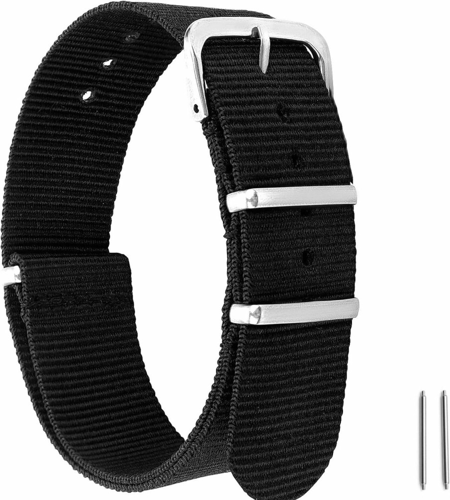 Best cobee Cobee Nylon Watch Straps, Straps For Men/Women Replacement Military 4 Rings Watch Bands Adjustable Wrist Straps With Silver Metal Buckle 18Mm/20Mm/22Mm Lug Width