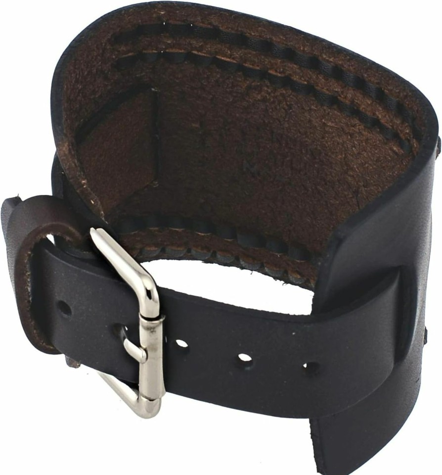 Wholesale Nemesis Nemesis Nw-Bb Dark Brown Wide Leather Cuff Wrist Watch Band