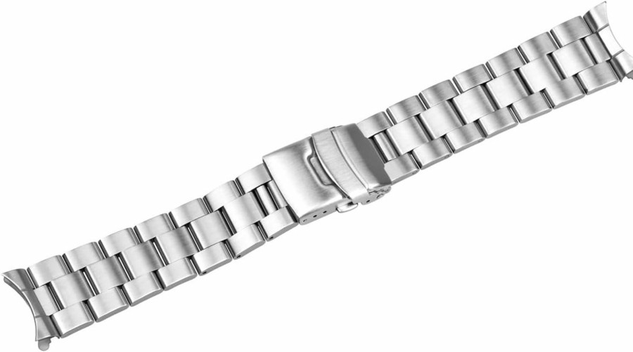 Wholesale SINAIKE 20Mm 22Mm Premium Stainless Steel Watch Band Curved Ends Tapered Metal Strap Replacement Bracelet With Deployment Double Flip Lock Buckle