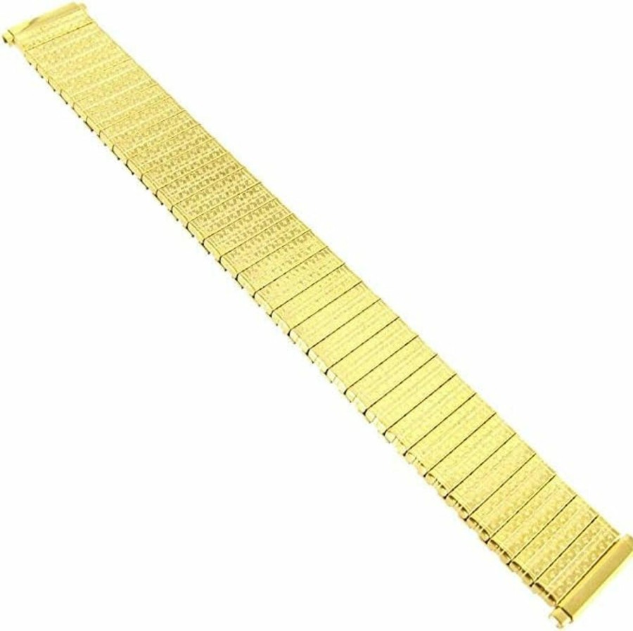 New Generic 16-21Mm Gold Tone Flex Expansion Steel Relacement Watch Band