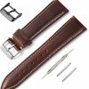 Online XSGTZMJ Leather Watch Band 20Mm 22Mm Watch Belt Waxed Leather Watch Strap For Men And Women Includes 2 Colours Of Silver And Black Stainless Steel Clasps