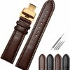 New Strapseeker Jaxon Genuine Leather Rose Gold Deployment Butterfly Clasp Watch Strap- Premium Watch Band Replacement For Men & Women- Fit Most Watches- Padded Watchband Color Black, Brown- Choose Size