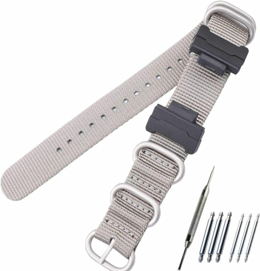 New KHZBS Khzbs 20Mm Nylon Strap + 14Mm Adapter Replacement For Bayb-G Ba110 Ba111 Ba112 Ba130 Watch Band