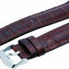 Online Italian Design Co Rev Brown Alligator-Embossed Genuine Leather Watch Band - #Ital320 20Mm