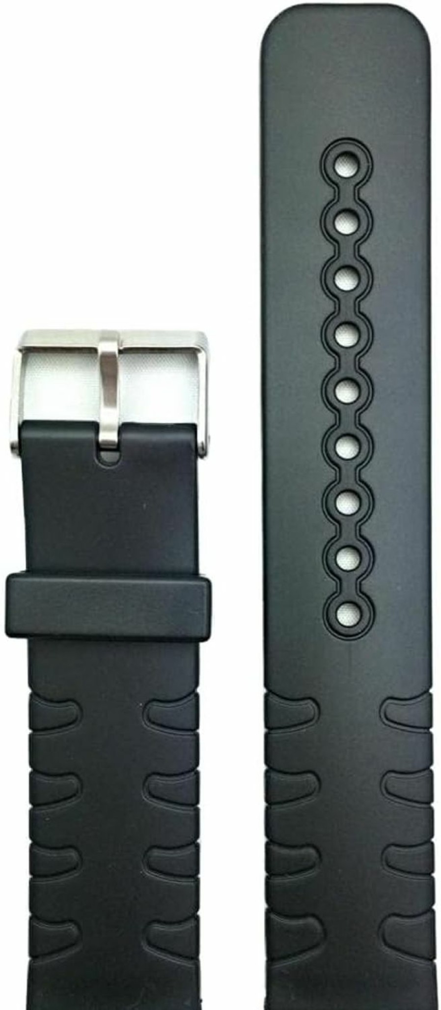 Clearance NewLife Newlife 22Mm Black Rubber Watch Band - Comfortable And Durable Pvc Material Replacement Wrist Strap