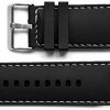 Wholesale RAYKOR 30Mm Black White Rubber Silicone Composite White Stitch Watch Band Strap