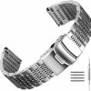 Wholesale vmobike Stainless Steel Mesh Double Locking Metal Watch Band Strap Deployment Buckle Clasp 20Mm-24Mm