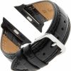 Hot Gilden Gilden Gents Shiny Stitched Padded Gator-Grain Calfskin Watch Strap Ls30-Smart, Fits Apple Apple Watch In 38Mm/40Mm