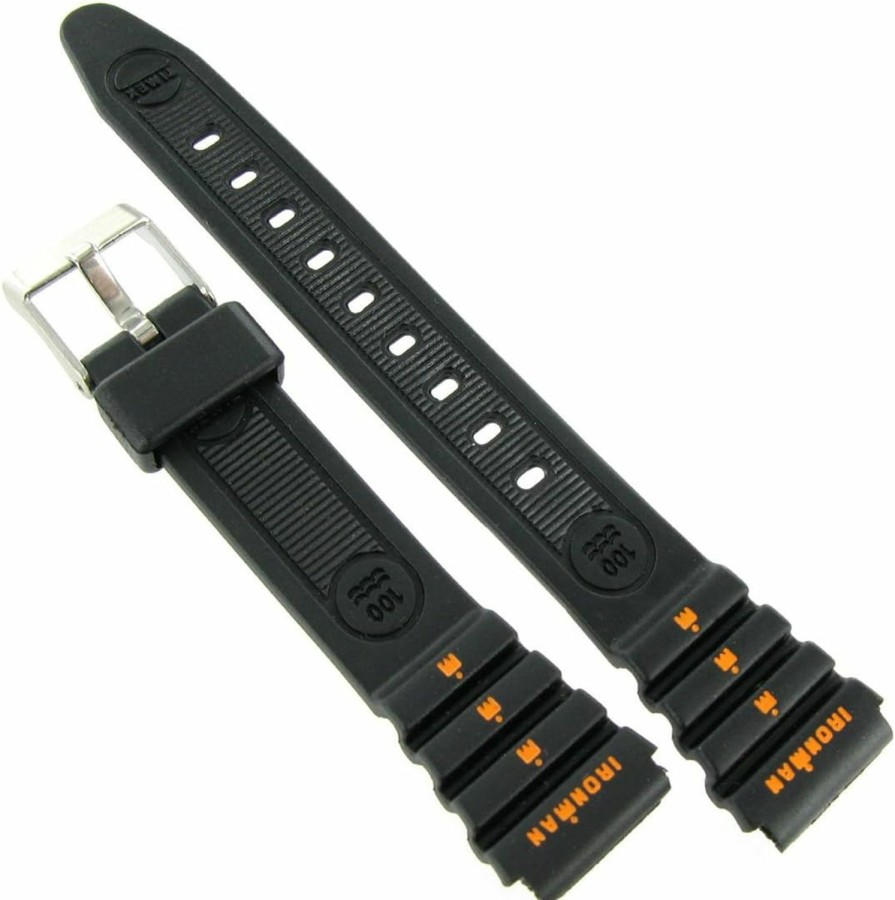 Best Timex Timex 15Mm Womens Black Rubber Ironman Triathlon Sport Watch Band Strap .Fits Small To Medium Sizes