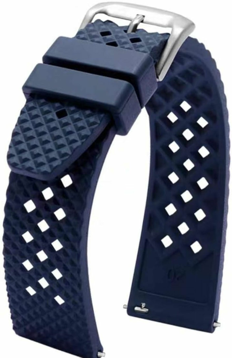 Best Strapseeker Carlton Quick-Release Premium Perforated Rally Fkm Rubber Dive Watch Band- Replacement Rubber Watch Strap For Sports Watch- Watch Bands For Men & Women 20Mm 22Mm