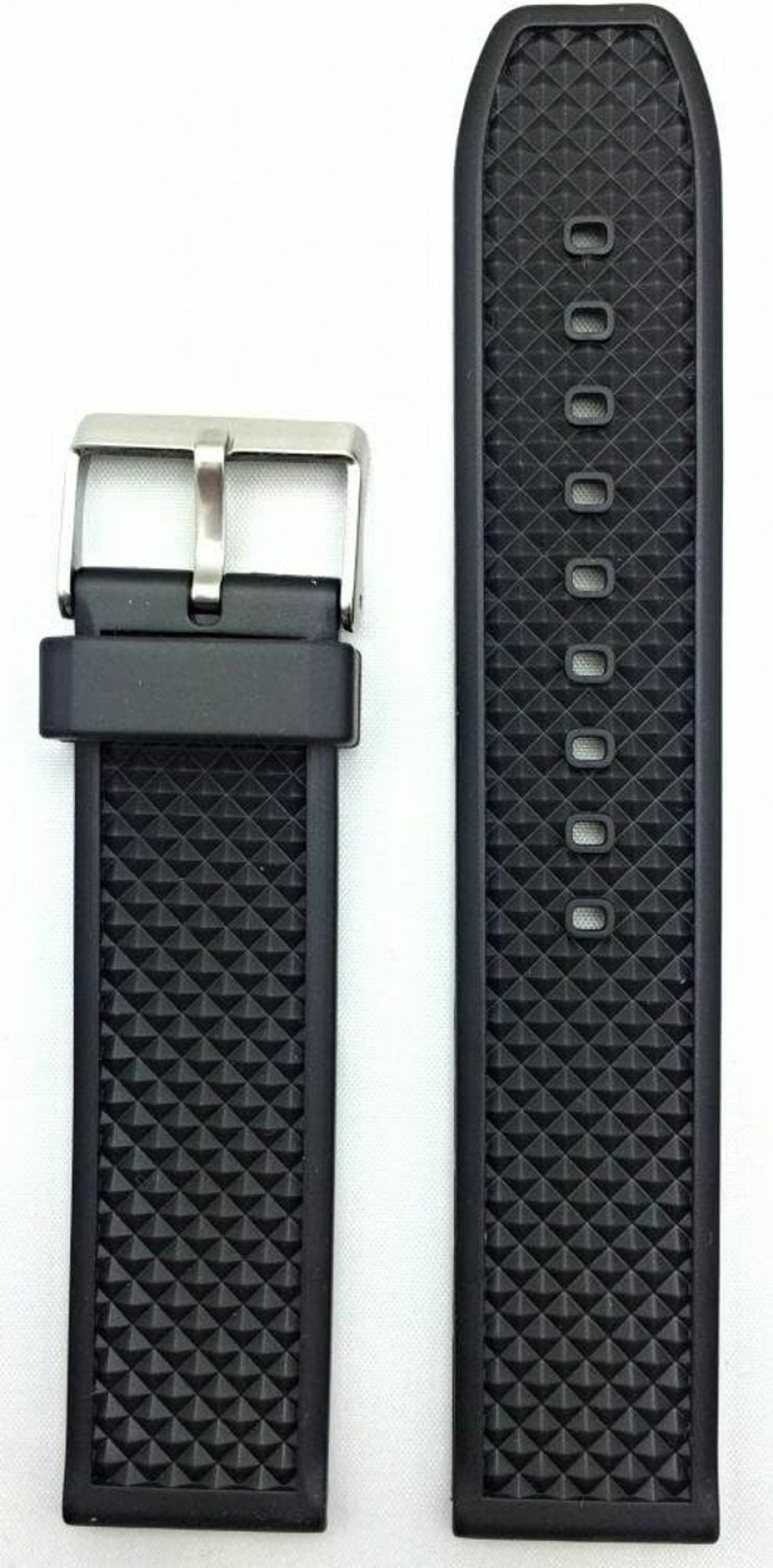 New NewLife Newlife 24Mm Black Rubber Pvc Material Watch Band | Comfortable And Durable Replacement Wrist Strap That Brings To Any Watch For Men And Women