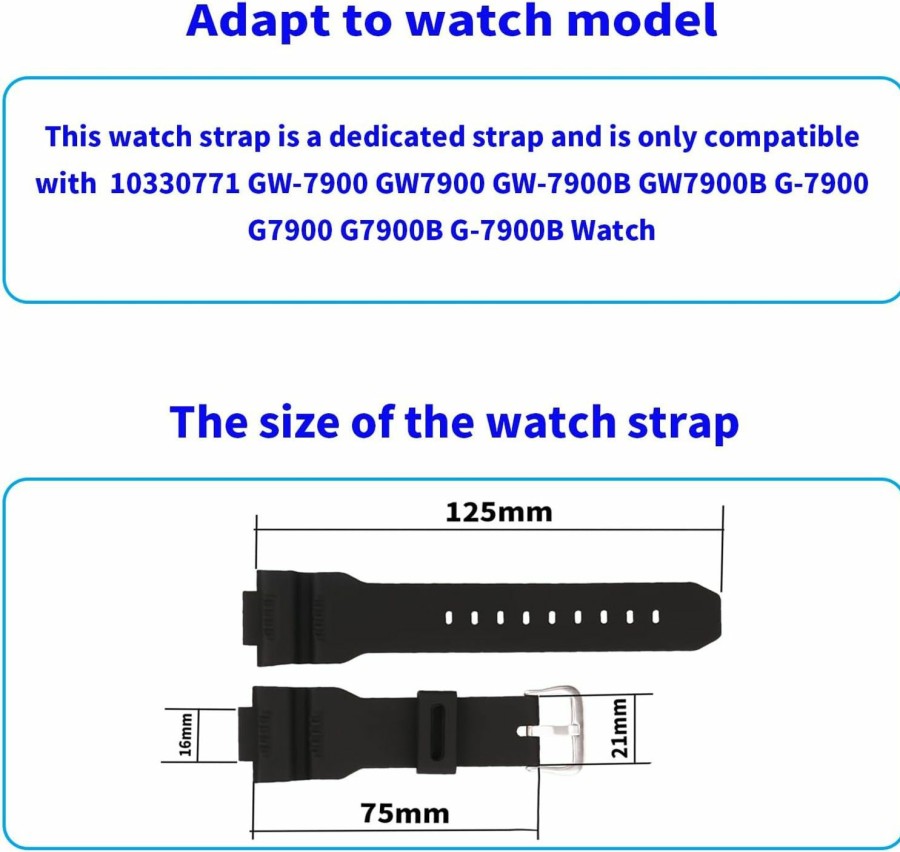 Online MMBAY Mmbay 16Mm Resin Gw7900 Gw7900B Watch Bands Replacement Fit For Casio G Shock 10330771 Gw-7900 Gw-7900B G-7900 G-7900B Strap Wirstband For Men And Women Waterproof Bracelet Watch Accessories