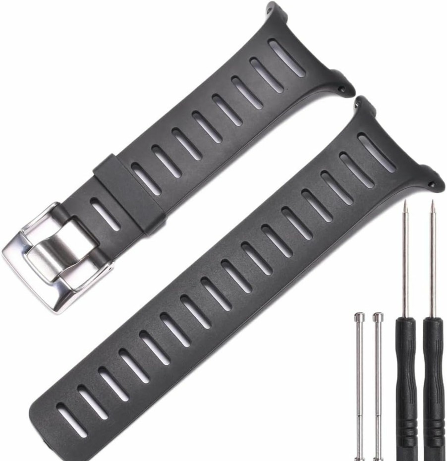 Online MCXGL 20Mm Black Rubber Watch Strap Replacement Suunto T1 T1C T3 T3C T3D T4C T4D