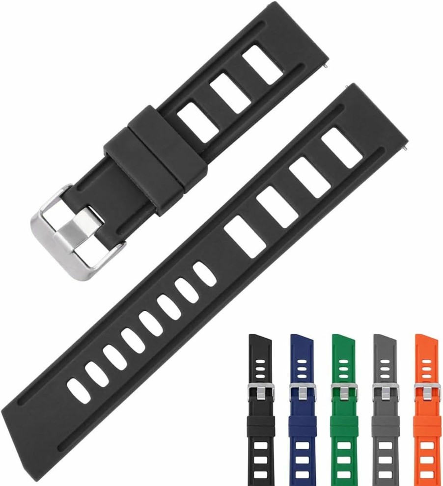 Best Generic Quick Release Rubber Band For Diving Watch, 22Mm 20Mm Quick Release Silicone Watch Bands For Men Women - Multiple Colors