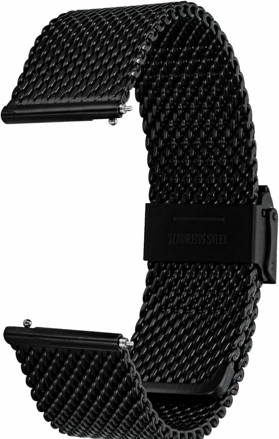 Online BERNY Berny Stainless Steel Mesh Watch Band For Mens Women Quick Release Adjustable Milanese Watch Straps Thick Heavy Duty Metal Bracelet With Safty Clasp Black Silver 18Mm 20Mm 22Mm 24Mm