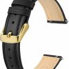 Online BISONSTRAP Bisonstrap Elegant Leather Watch Straps, Quick Release, Watch Bands For Women And Men, 15Mm, Black (Gold Buckle)