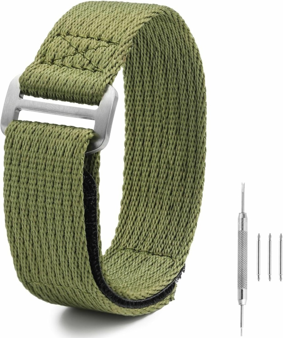 Online watchdives Watchdives Nylon Watch Band 20Mm 22Mm One Piece Watch Strap With Hook And Loop Fasteners Sport Watchband Fit For 7-9In Wrist