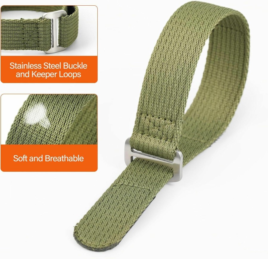 Online watchdives Watchdives Nylon Watch Band 20Mm 22Mm One Piece Watch Strap With Hook And Loop Fasteners Sport Watchband Fit For 7-9In Wrist