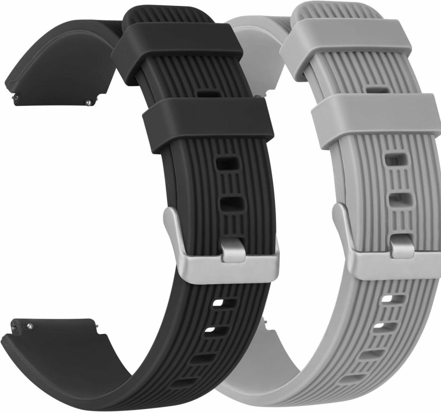 New Vancle Vancle 2 Pack Silicone Watch Strap Quick Release 22Mm Soft Sport Replacement Watch Bands For Women Men