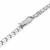 New Biitfuu Stainless Steel Watchband, Silver Double Button Deployment Clasp Metal Watch Band For Women (12Mm)