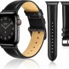 Hot BSWEIT Leather Watch Band Compatible With Apple Watch Band 49Mm 45Mm 44Mm 42Mm 41Mm 40Mm 38Mm,Genuine Leather Replacement Strap For Iwatch Ultra Series 8 7 6 5 4 3 2 1 Se,Leather Watch Wristband For Men Women