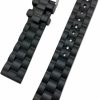 Clearance NewLife Newlife 20Mm Black Rubber Pvc Material Watch Band | Comfortable And Durable, Patterned Design Replacement Wrist Strap That Brings To Any Watch For Women And Men