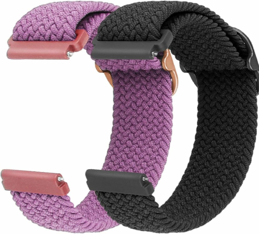 Best Andibro Braided Nylon Watch Straps, 2 Pcs Quick Release Watch Strap Handwoven Stretchy Solo Loop Sport Elastic Bands Watchband Wristband Strap For Women Men Compatible With Most Watches