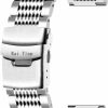 Hot Kai Tian Premium Brushed&Polished Stainless Steel Watch Band Metal Mesh Watch Straps Double Locks Diver Clasp Bracelet 18Mm/20Mm/22Mm/24Mm For Men Women,Silver/Black/Ip Gold/Ip Rose Gold