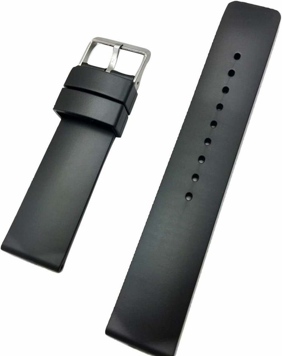 New NewLife Newlife 22Mm Black Rubber Pvc Material Watch Strap | Comfortable And Durable Replacement Wrist Band That Brings To Any Watch For Men And Women