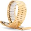 Hot Speidel Speidel Ladies Twist-O-Flex Expansion Replacement Watch Band Silver And Gold Tone Straight End 14-18Mm