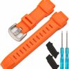 Clearance MCXGL Silicone Watchband Compatible With Casio Prg 250 260 500 550 Prw 2500 3500 5000 Men'S Watch Strap 18Mm Waterproof Replacement Rubber Bracelet