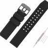 Best Topuly Topuly 23Mm Rubber Watch Band Replacement Fits Luminox 3050 3060 3950 3080 3180 4200 6400 8820 8800 Watch Strap Metal Watch Wirstband Bracelet For Men And Women With Black Double Prong Clasp