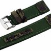 Wholesale Italian Design Co Italian Design 24Mm Camouflage Green Canvas Genuine Leather Backing Replacement Band